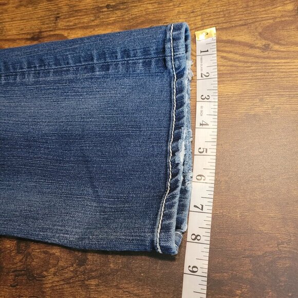 BKE Jeans Womens 27 Kate Bootcut Low Rise Ripped Medium Light Wash Stretch - Picture 11 of 12